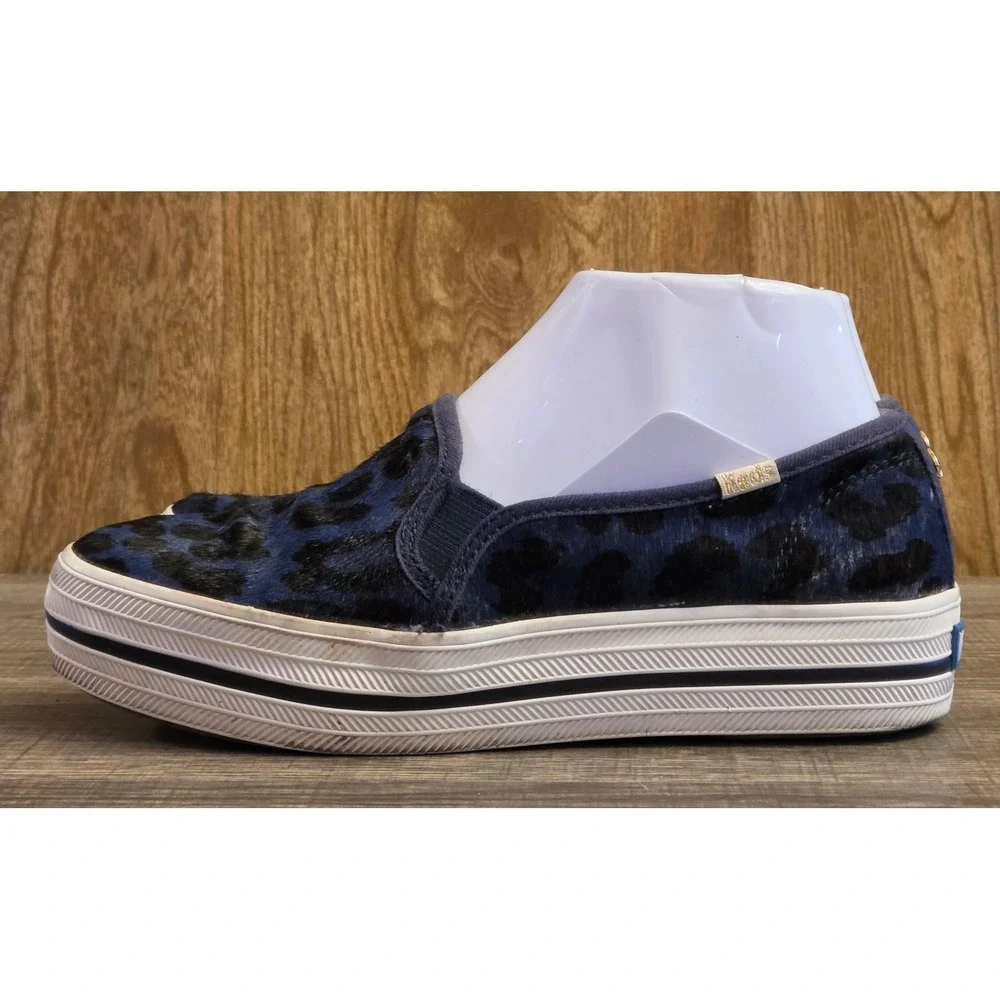 Keds X Kate Spade New York Double Decker Shoes Womens Size 6‎ Blue Leopard